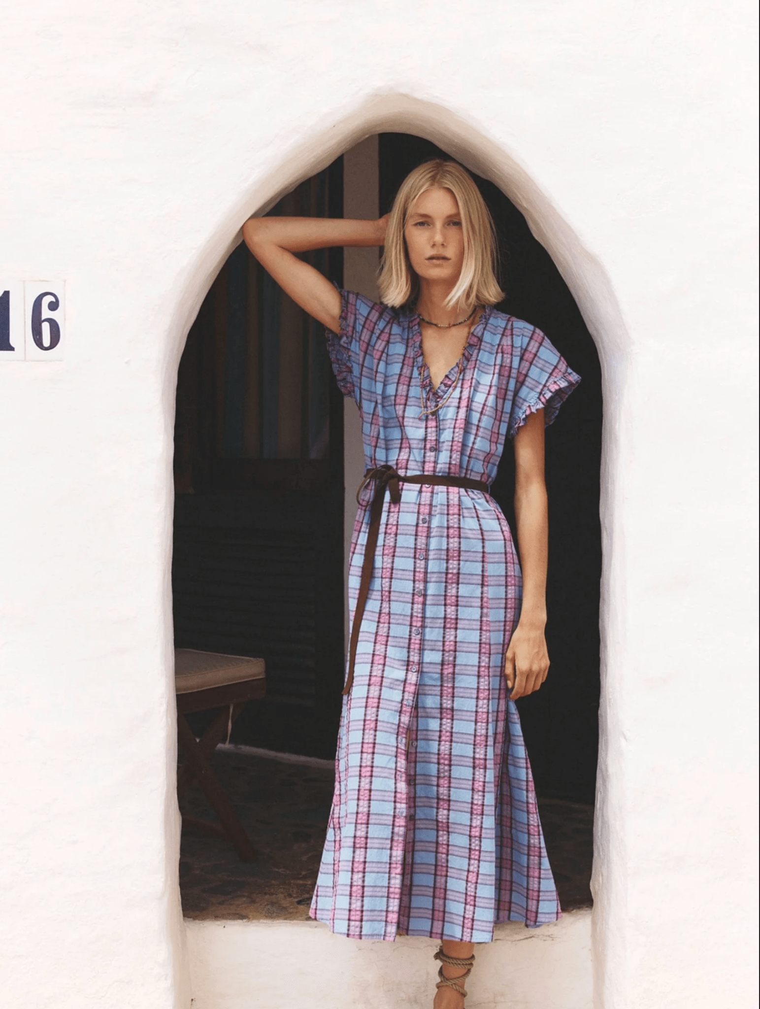 Dixie Plaid Belted Midi Dress - Olive You BoutiqueXIRENA229301