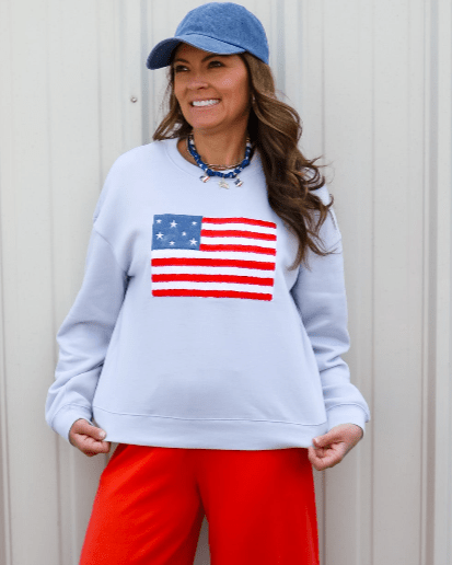Free Time American Flag Sweatshirt - Olive You BoutiqueZ SUPPLY230222ZLT262656