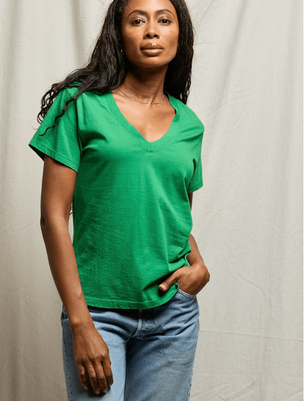 Cotton Boxy V - Neck Tee - Olive You BoutiquePERFECTWHITETEE227893769-HENDRIX