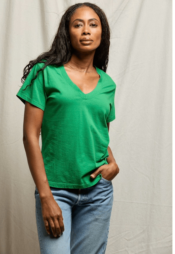 Cotton Boxy V - Neck Tee - Olive You BoutiquePERFECTWHITETEE227893769-HENDRIX