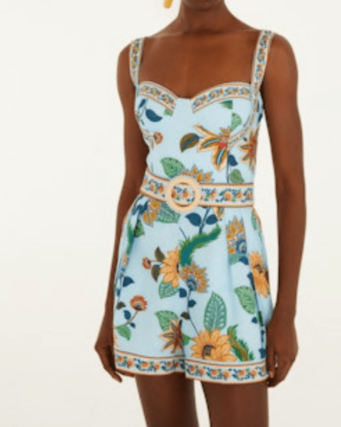 Light Blue Floral Delhi Romper - Olive You BoutiqueFARM RIO227494348958