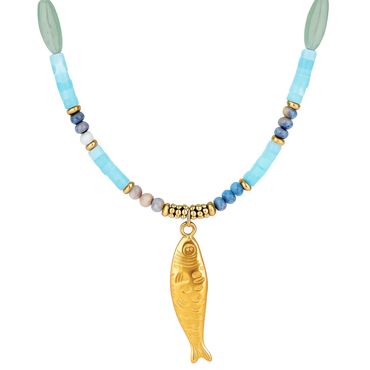 Akira Beaded Fish Pendant Necklace - Olive You BoutiqueELLIE VAILAkira Beaded Fish Pendant Necklace