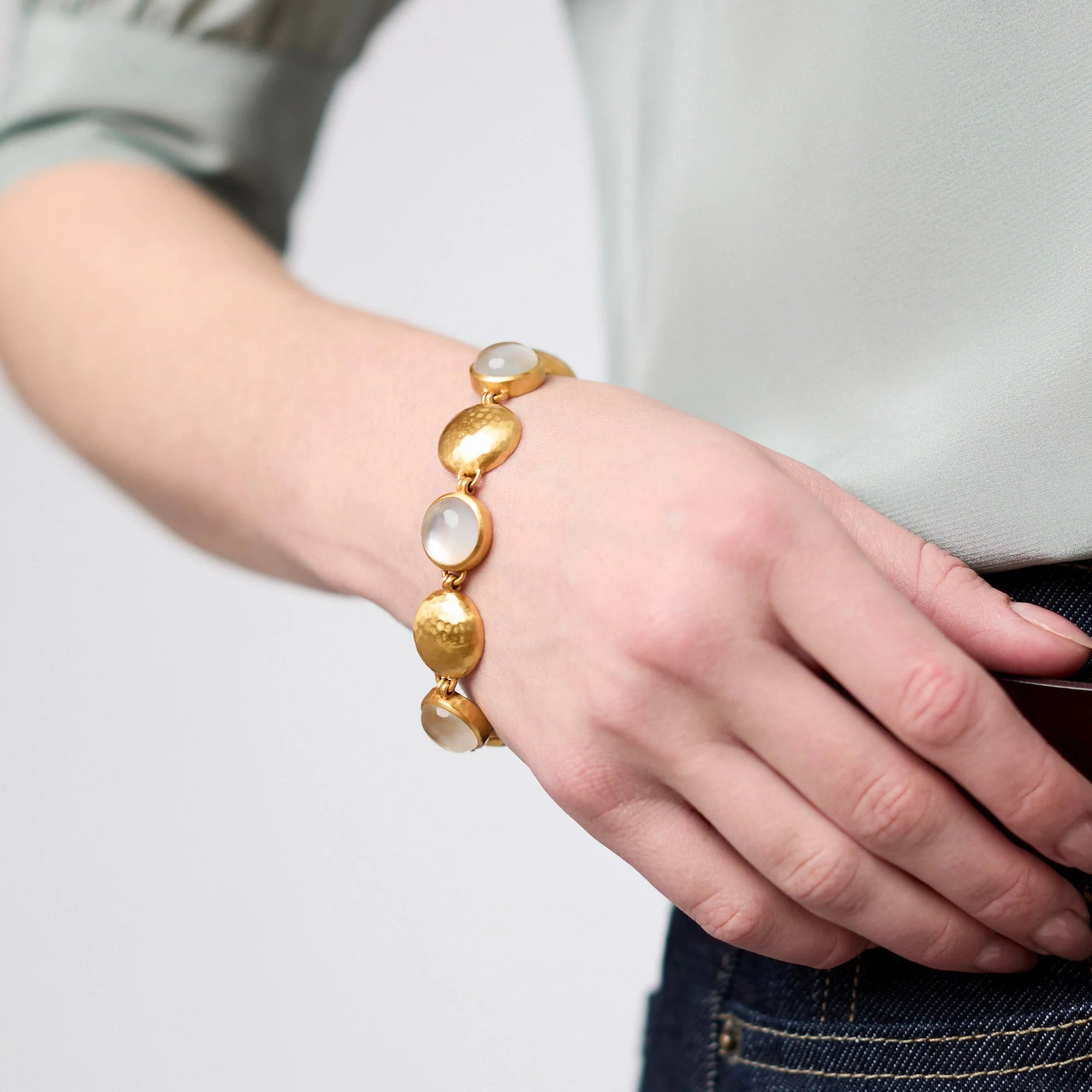 Solara Stone Bracelet - Gold & Iridescent Clear Crystal - Olive You BoutiqueJulie VosBL252GIRC00BL252GIRC00