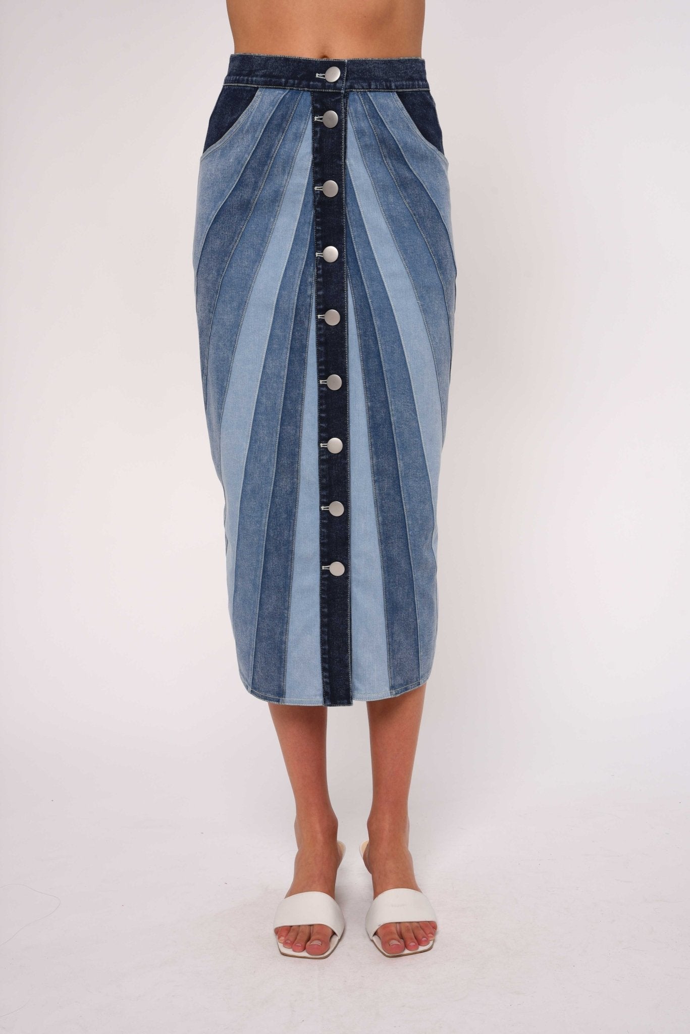 Apolline Denim Midi SKirt - Olive You BoutiqueLOVE THE LABEL228404L2601-869