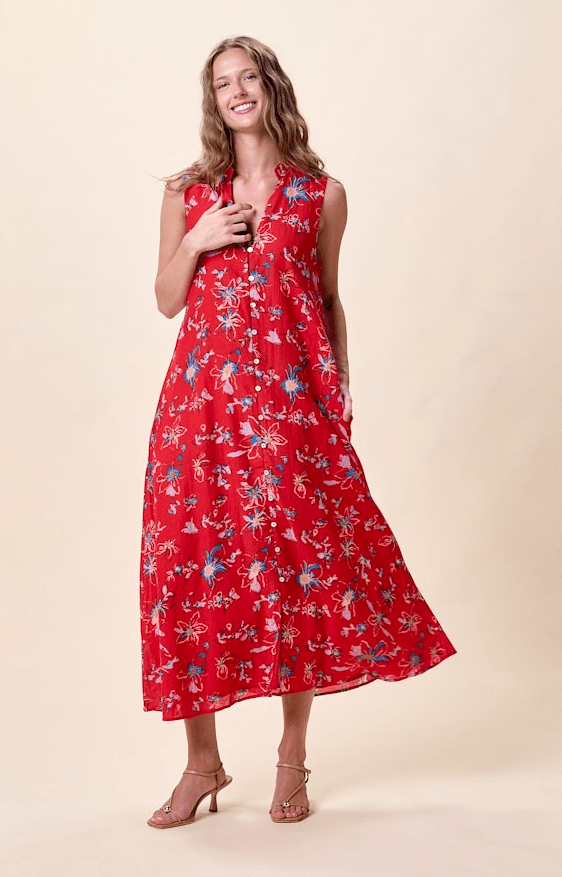 Red Hot Floral Sleeveless Midi Dress - Olive You BoutiqueCLEOBELLA228444CM26SP302713