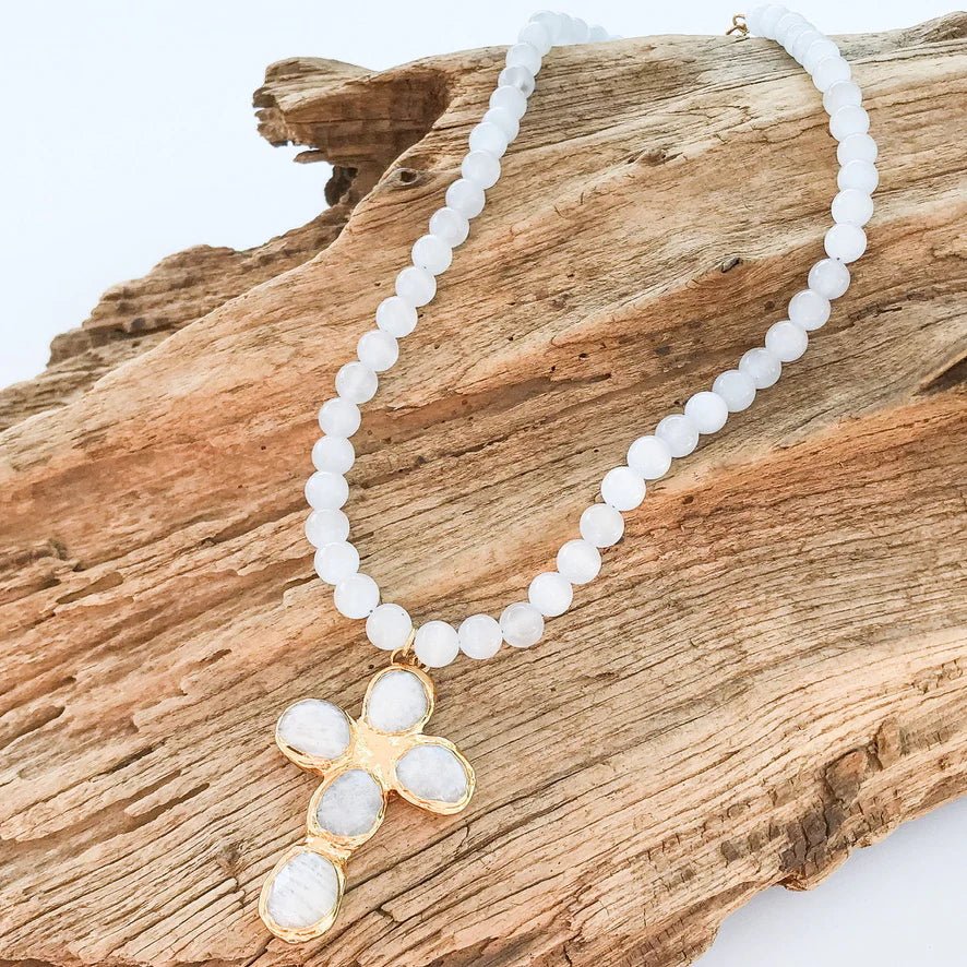 Gemstone Cross Necklace - Olive You BoutiqueVIRTUE JEWELRY232078CROSSGEMSTONE