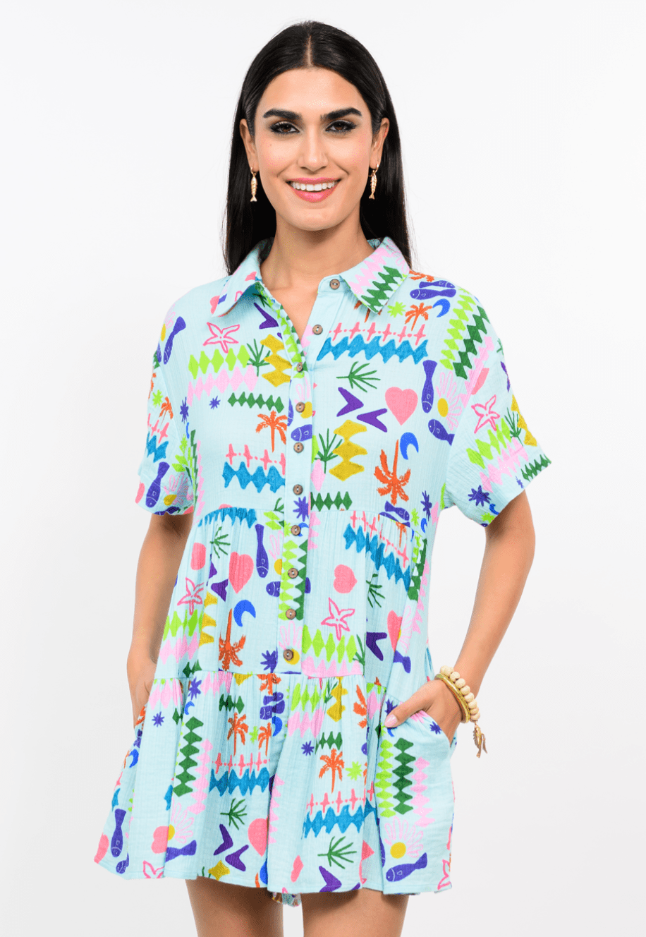 Tropical Button Front Romper - Olive You BoutiqueIVY JANE23069785008