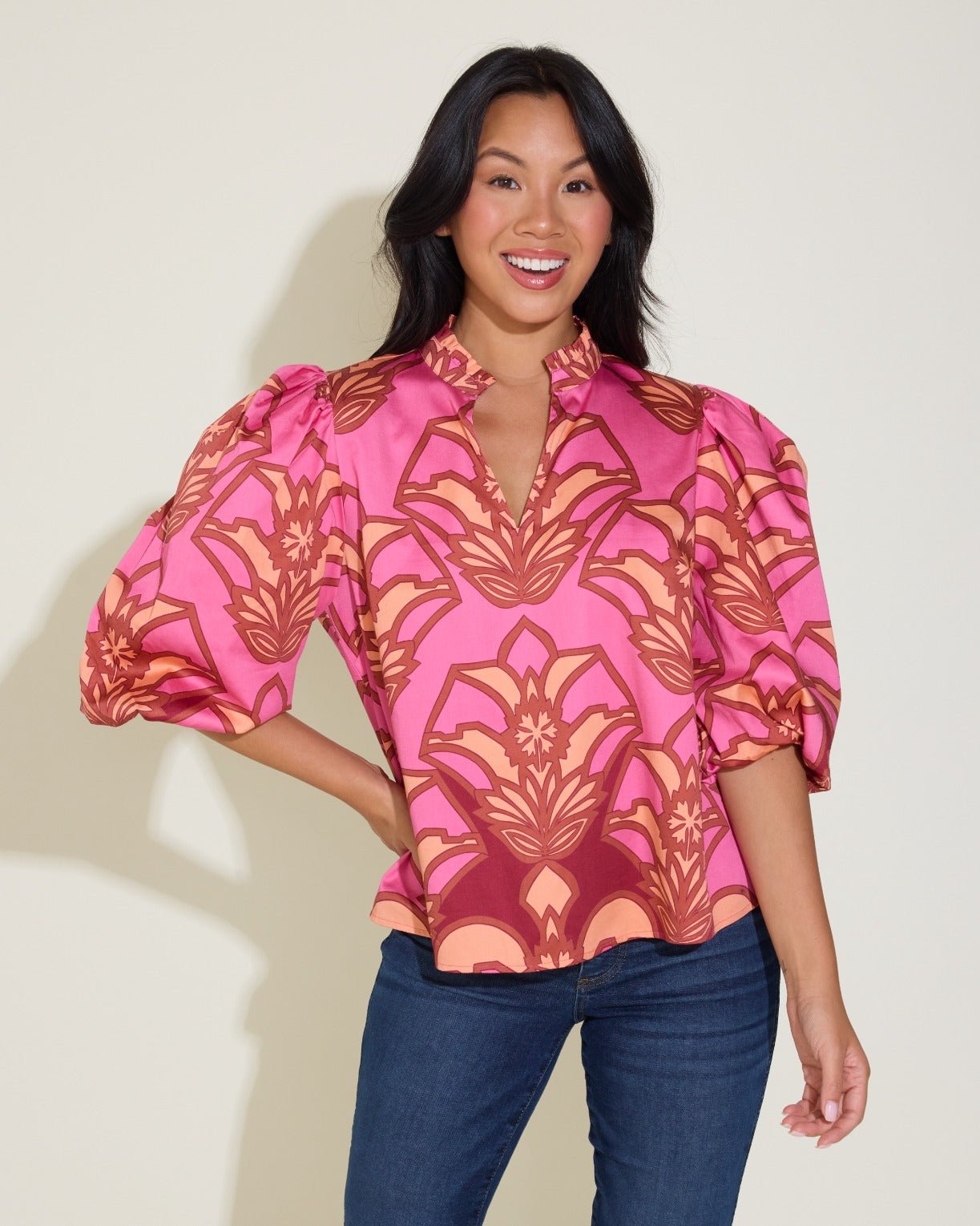 Ali Balloon Slv Blouse - Olive You BoutiqueALDEN ADAIR22816312164-S26