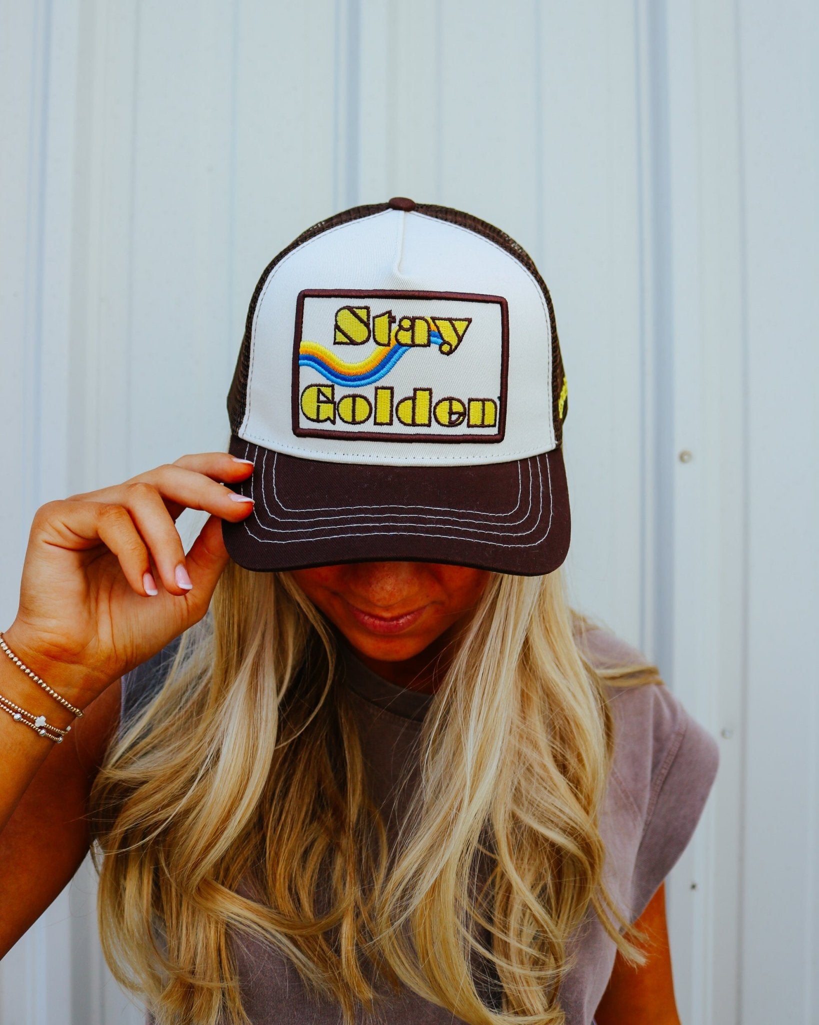 Stay Golden Trucker Hat - Olive You BoutiqueOLIVE YOU233605SGTH