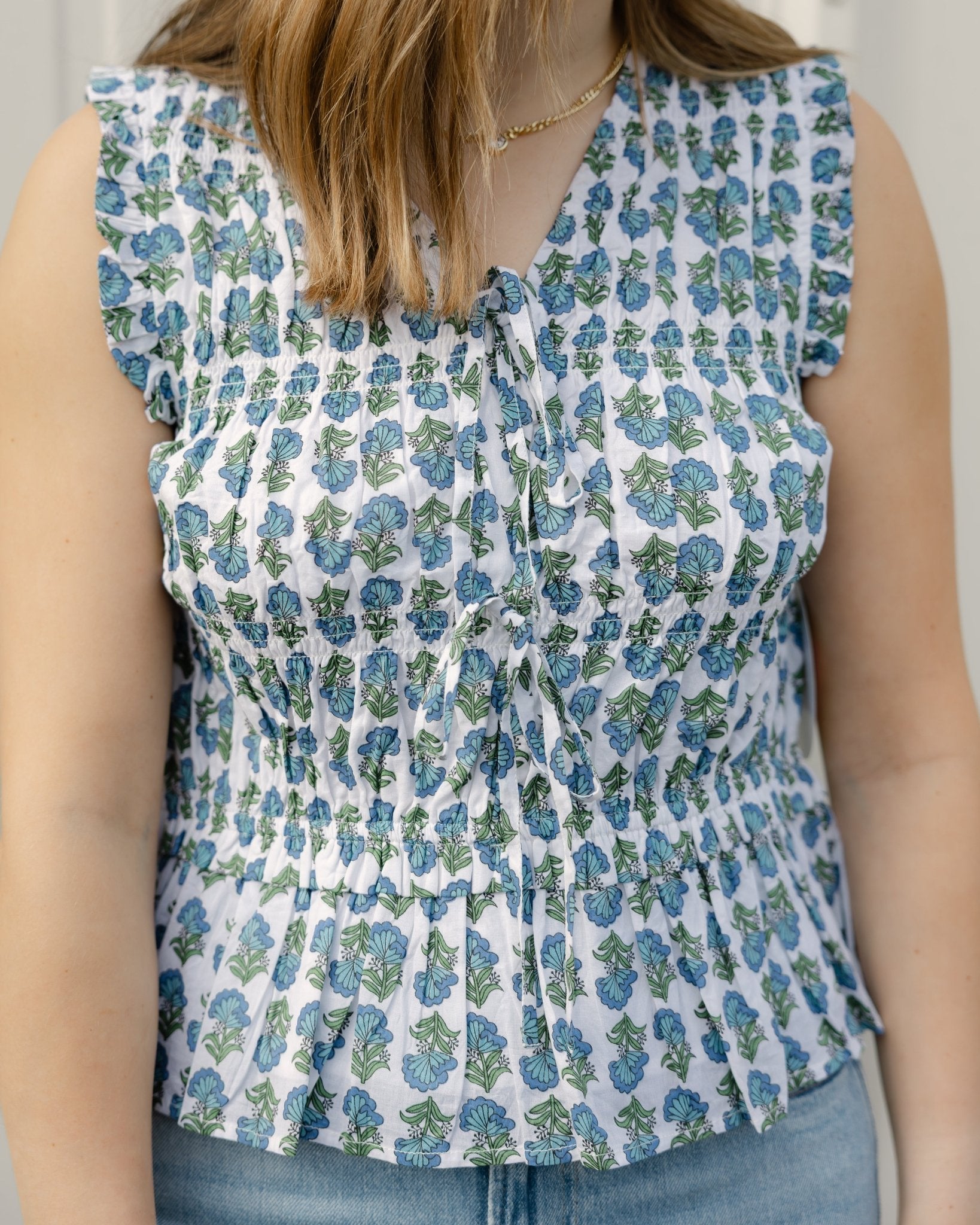 Garden Bloom Smocked Top - Olive You BoutiqueTHML232532TDM1104