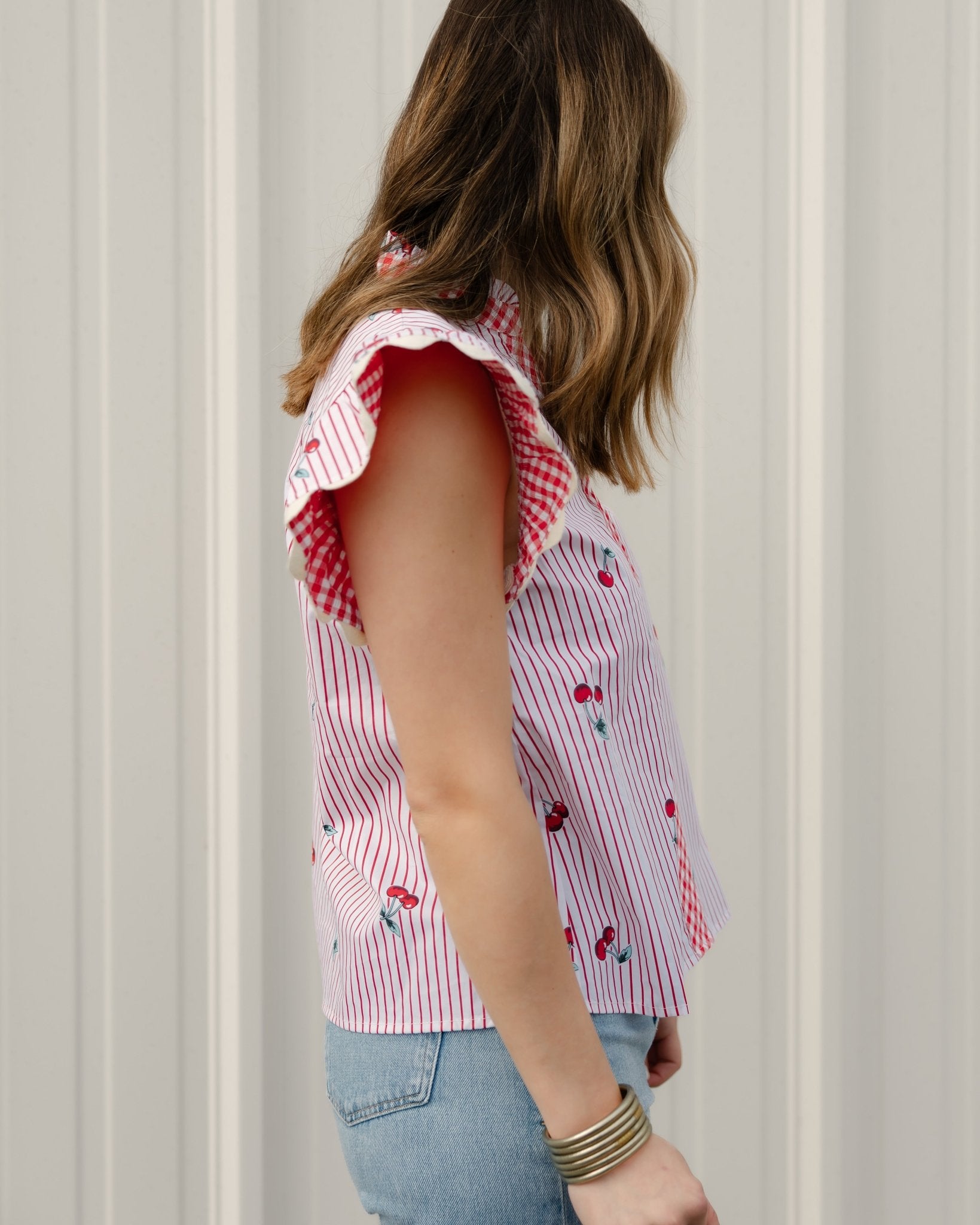 Cherry Picnic Stripe Top - Olive You BoutiqueTHML231599FTM3353