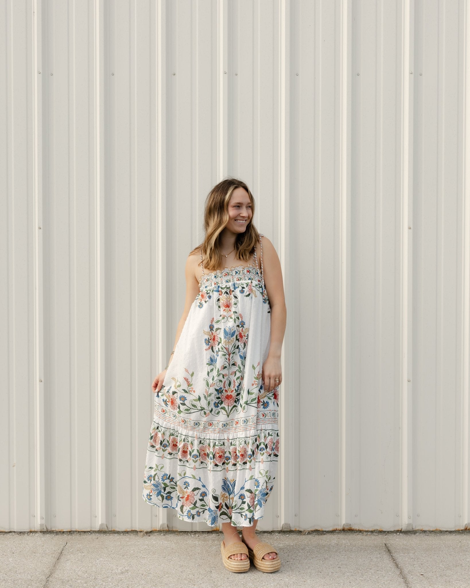 Stitched Garden Midi Dress - Olive You BoutiqueFARM RIO227391260204001