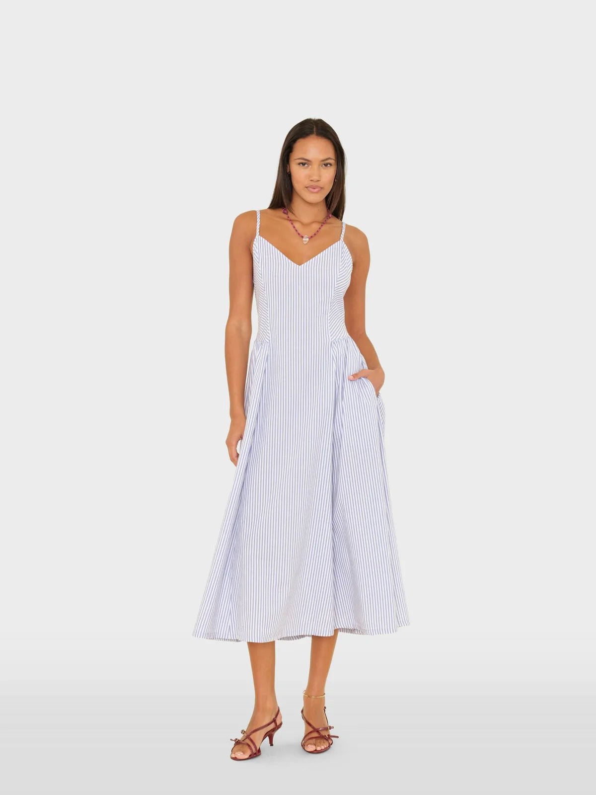 Bardot Striped Spaghetti Strap Midi Dress - Olive You BoutiqueXIRENA229287X4AMS045